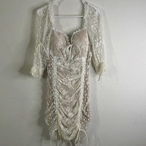 Short white lace dress worn one time for a photo shoot